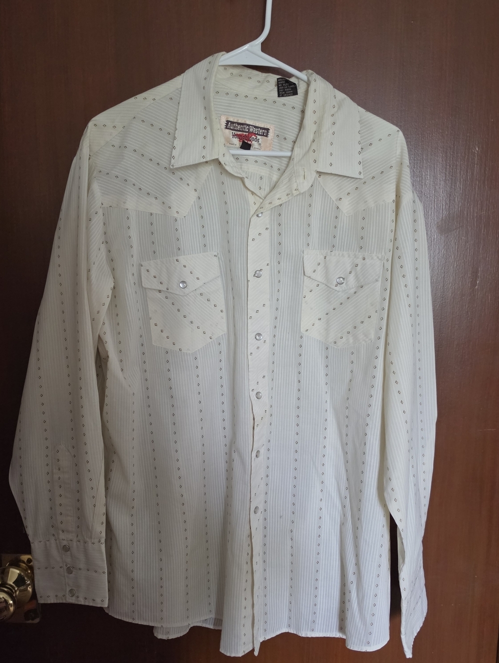 VTG Authentic Western Youngbloods White Pearl Snap Button Up Shirt SZ 1X